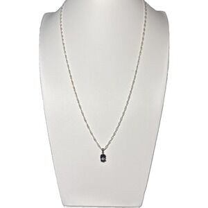 Karizia S.P.A. Sterling Silver Twisted Chain Necklace Alexandrite Pendant J-9B